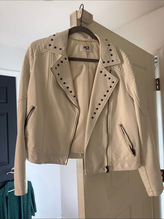 Jack by BB Dakota Jackets & Blazers - Jack by BB Dakota Ivory Studded Moto Jacket